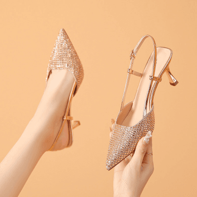 Rhinestone Top Pointed Heels