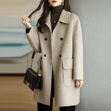 Woolen Medium Length Overcoat